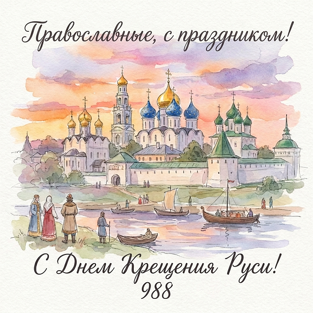 Красивая открытка с Днем Крещения Руси
