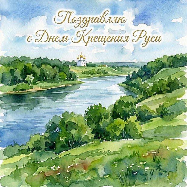 Красивая картинка с Днем Крещения Руси
