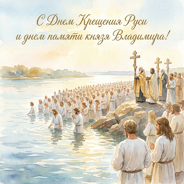 Скачать бесплатно открытку с Днем Крещения Руси
