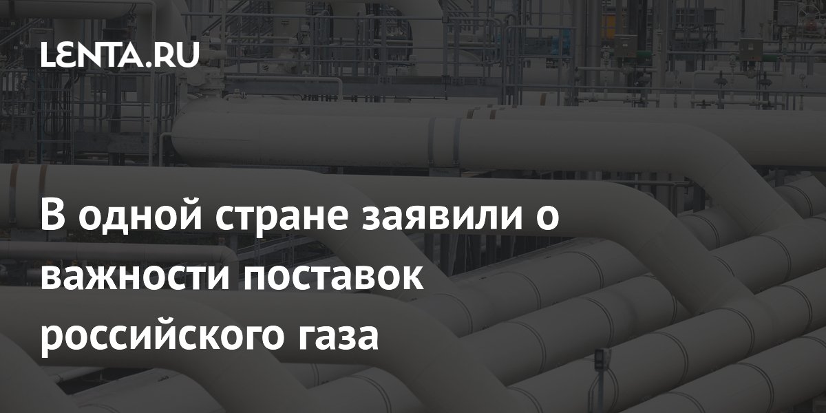 В одной стране заявили о важности поставок российского газа