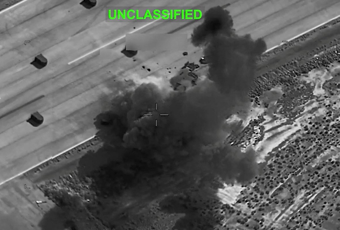 Smoke rises from explosions at an unknown location, following what U.S. Central Command (CENTCOM) said were strikes on Iranian military targets, in this screen grab from a video released on July 8, 2026. U.S. Central Command/Handout via REUTERS    THIS IMAGE HAS BEEN SUPPLIED BY A THIRD PARTY. MANDATORY CREDIT. VIDEO MASKED AT SOURCE. 

VERIFICATION:
- Location and date could not be verified
- No earlier version of the video found posted online before Wednesday (July 8)