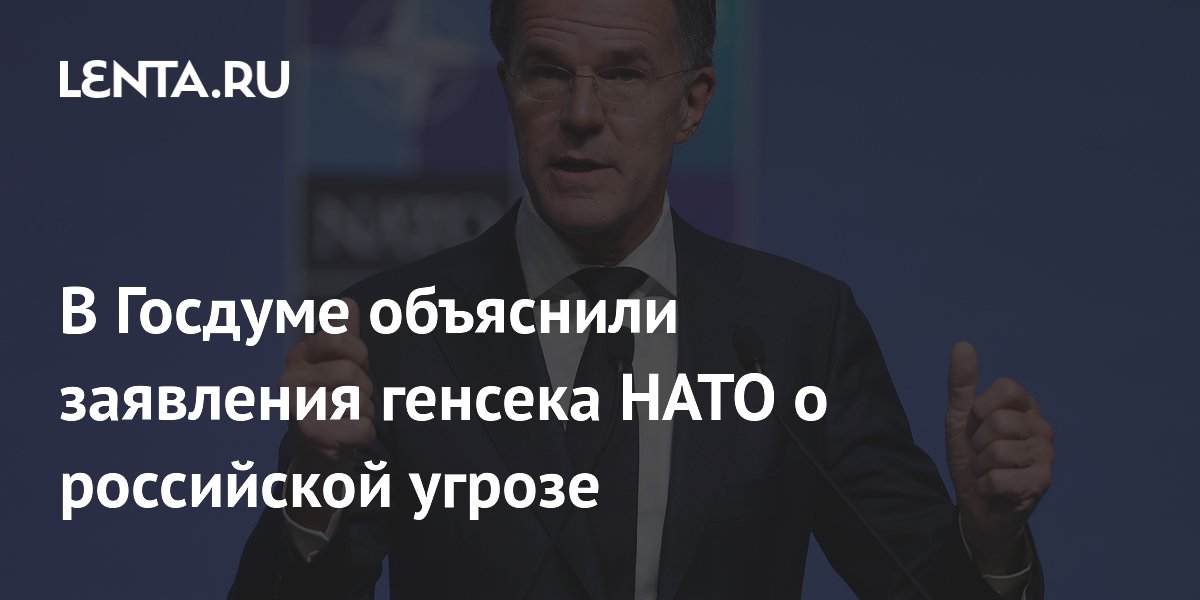 В Госдуме объяснили заявления генсека НАТО о российской угрозе