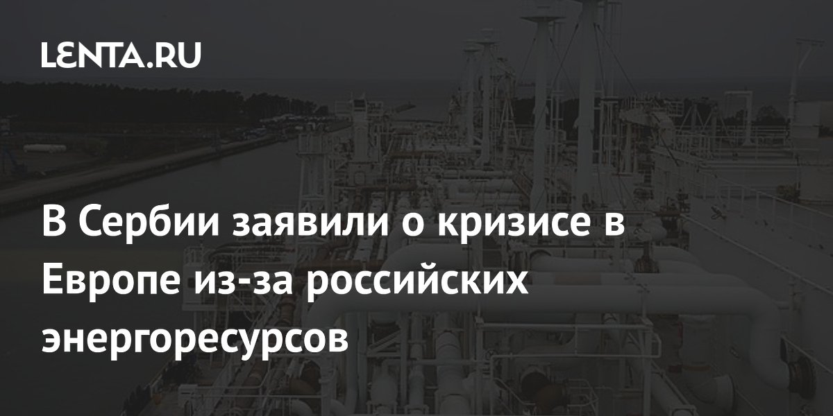 В Сербии заявили о кризисе в Европе из-за российских энергоресурсов