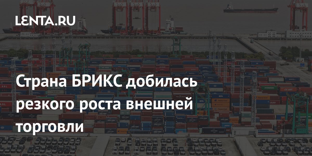 Страна БРИКС добилась резкого роста внешней торговли