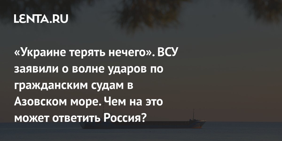 «Украине терять нечего». ВСУ заявили о волне ударов по гражданским судам в Азовском море. Чем на это может ответить Россия?