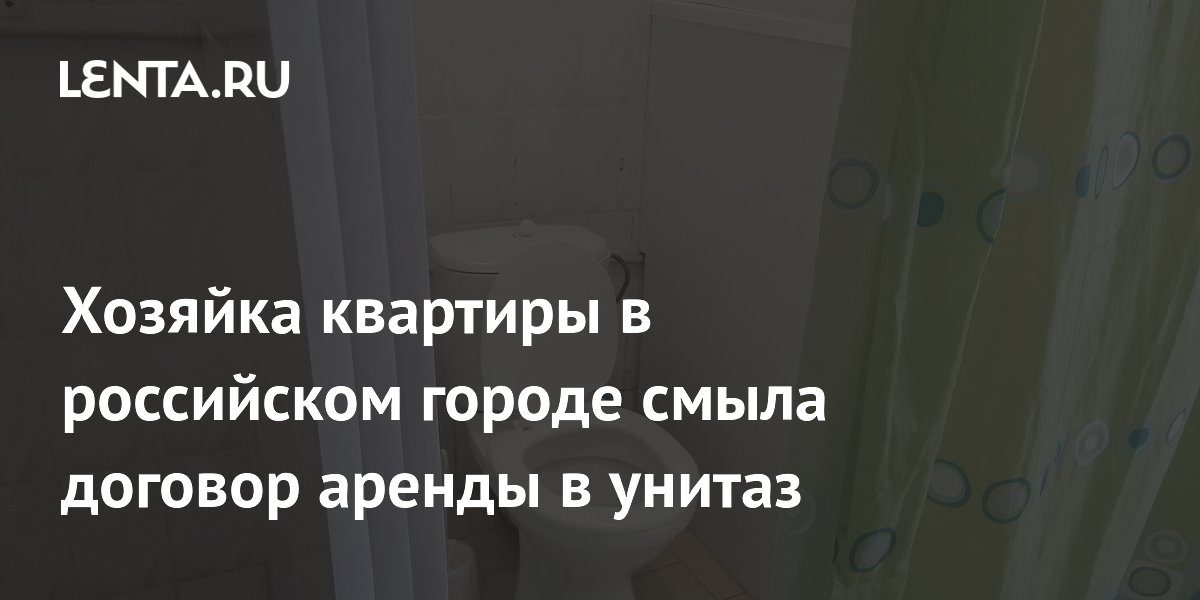 Хозяйка квартиры в российском городе смыла договор аренды в унитаз