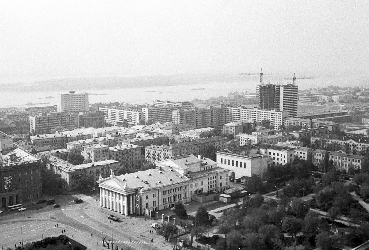 Вид на центральную часть Волгограда, 1969 год