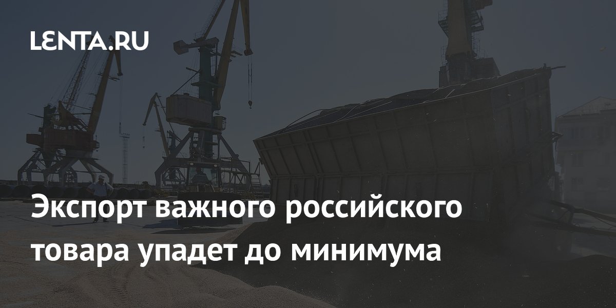 Экспорт важного российского товара упадет до минимума