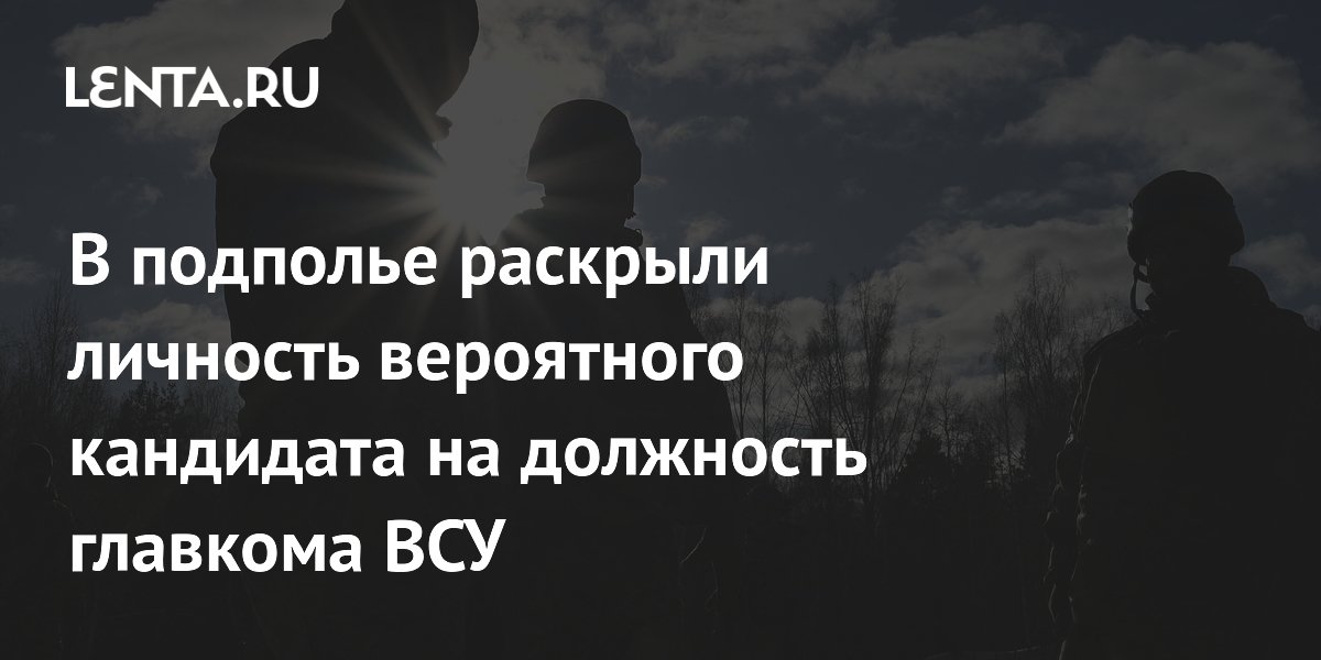 В подполье раскрыли личность вероятного кандидата на должность главкома ВСУ