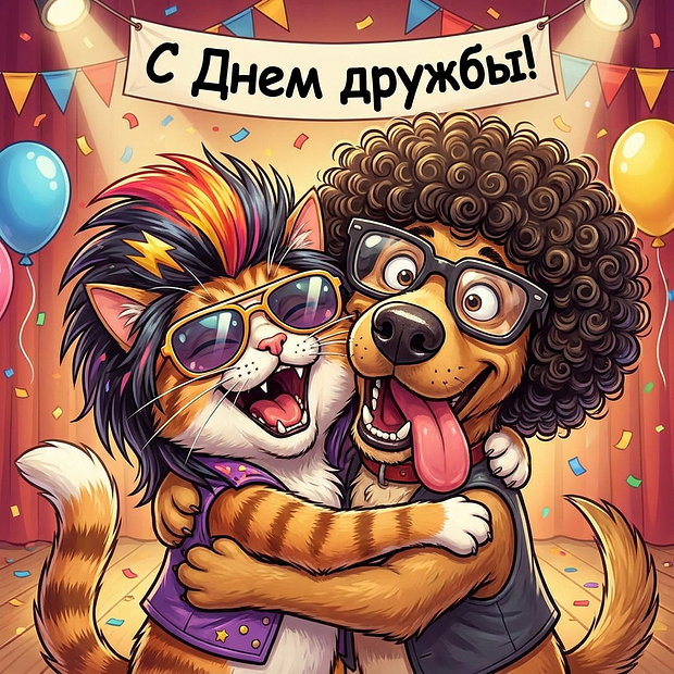 Смешная открытка с Днем дружбы
