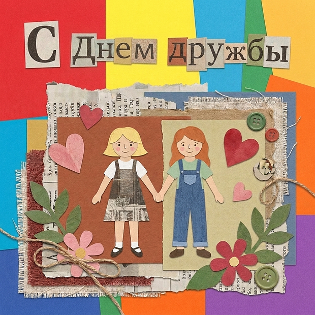Красивая открытка на День дружбы
