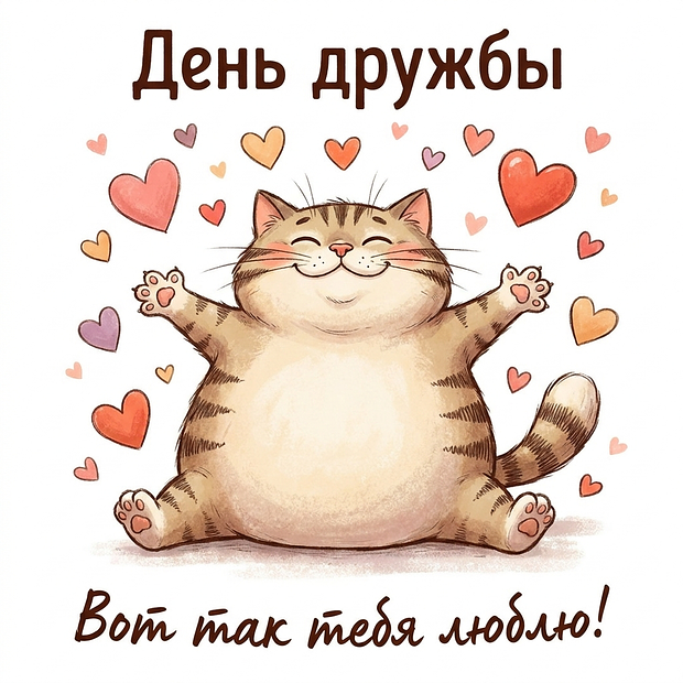 Прикольная открытка с Днем дружбы

