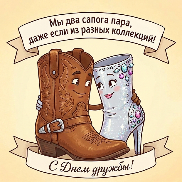 Смешная открытка с Днем дружбы