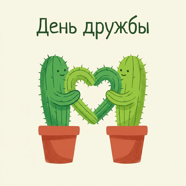 Открытка на День дружбы с теплыми словами
