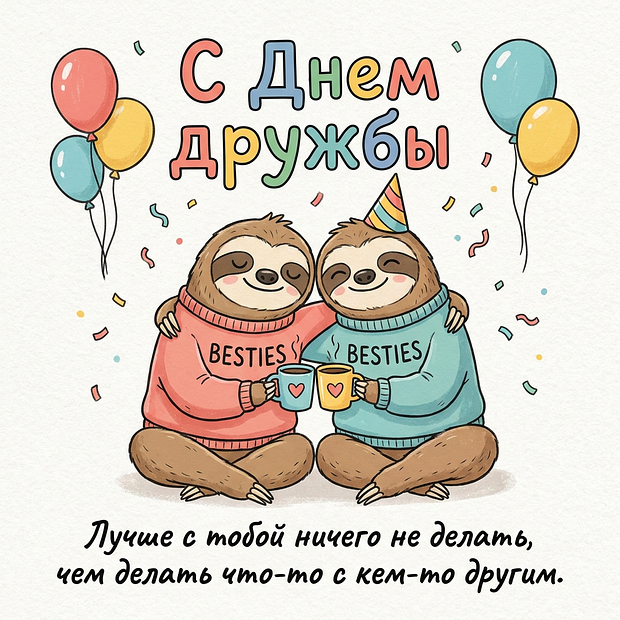 Прикольная открытка с Днем дружбы


