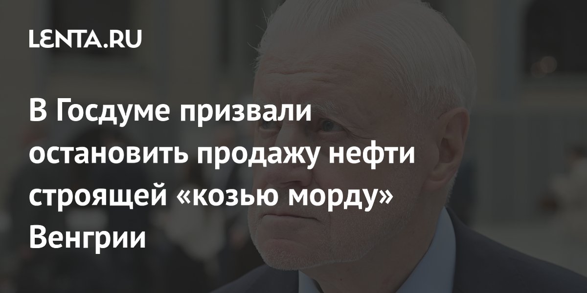В Госдуме призвали остановить продажу нефти строящей «козью морду» Венгрии