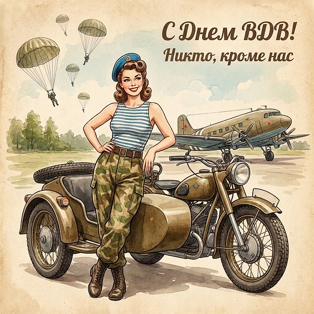 Картинка с поздравлением на День ВДВ
