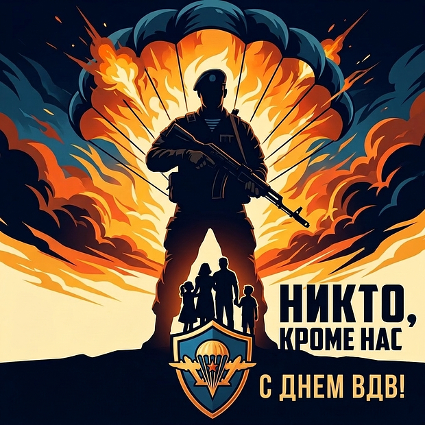Открытка на День ВДВ с теплыми словами