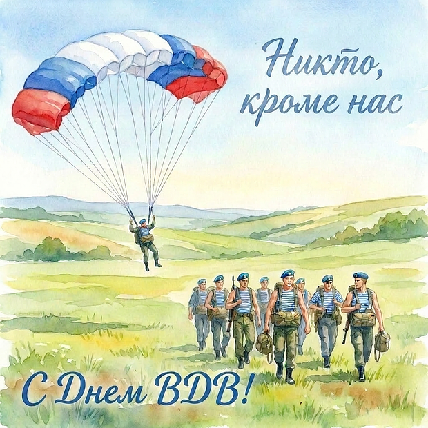 Красивая открытка на День ВДВ