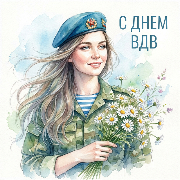 Оригинальная открытка на День ВДВ