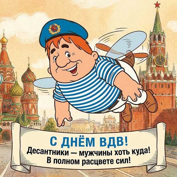 Прикольная открытка с Днем ВДВ