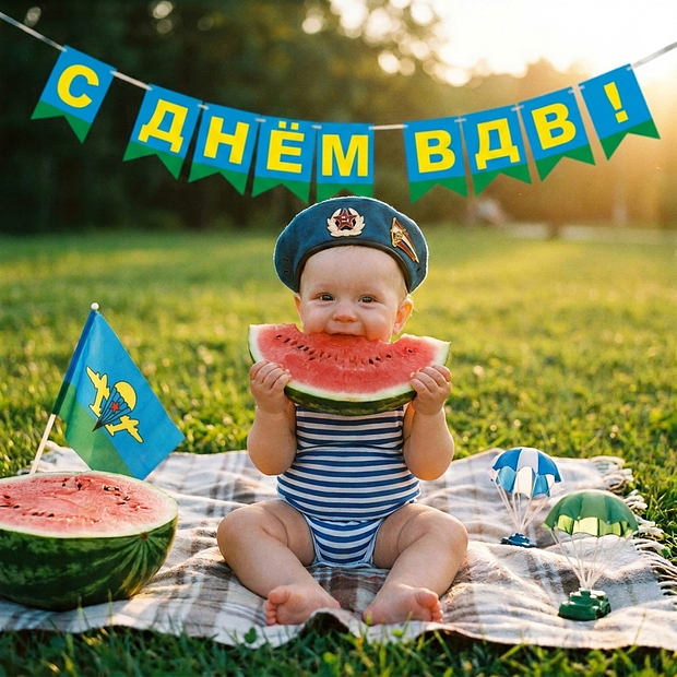 Прикольная открытка с Днем ВДВ