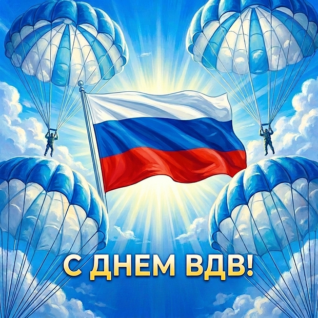 Открытка на День ВДВ с теплыми пожеланиями