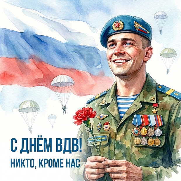 Оригинальная открытка на День ВДВ