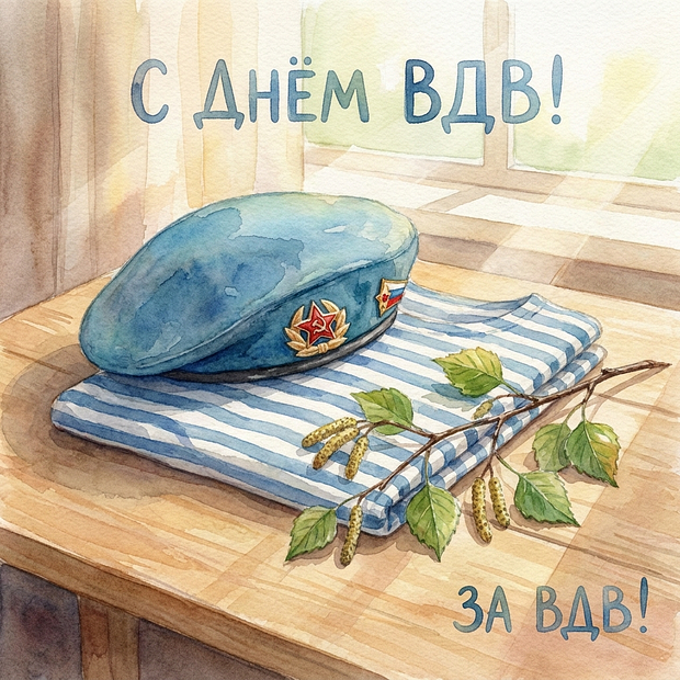 Открытка на День ВДВ с теплыми словами