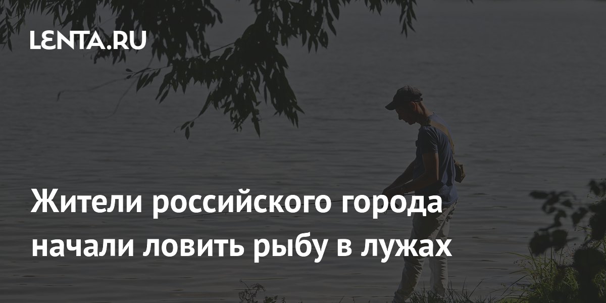 Жители российского города начали ловить рыбу в лужах