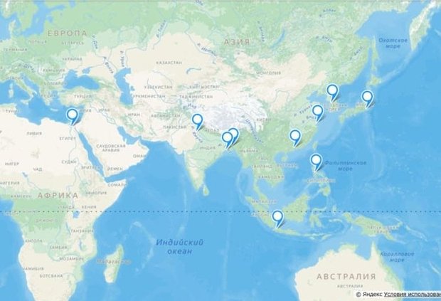 10 самых населенных городов мира на карте