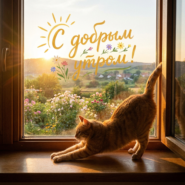 Открытка с пожеланием доброго утра
