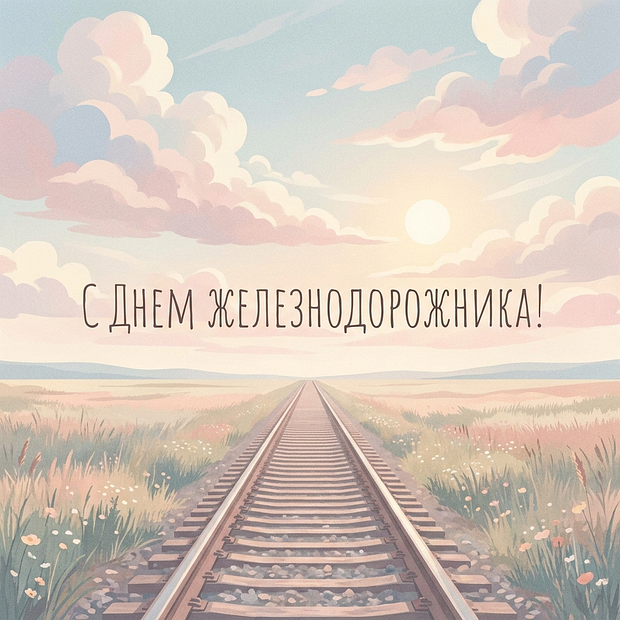 Открытка на День железнодорожника с теплыми словами