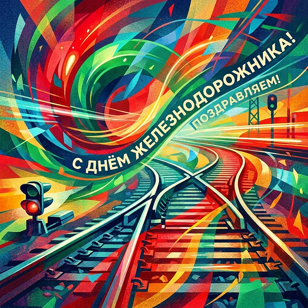 Открытка на День железнодорожника с теплыми пожеланиями