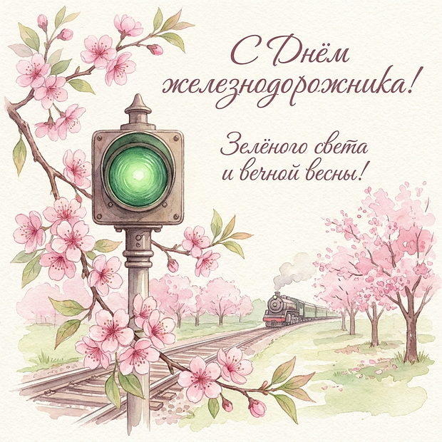 Открытка на День железнодорожника