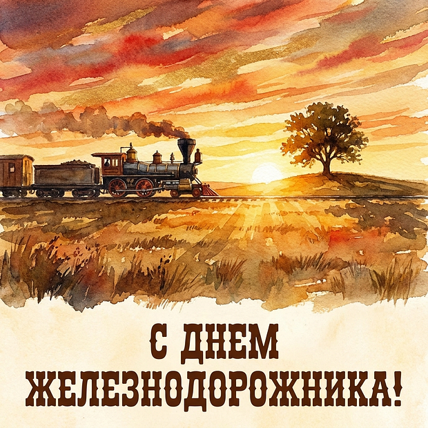 Картинка с поздравлением на День железнодорожника