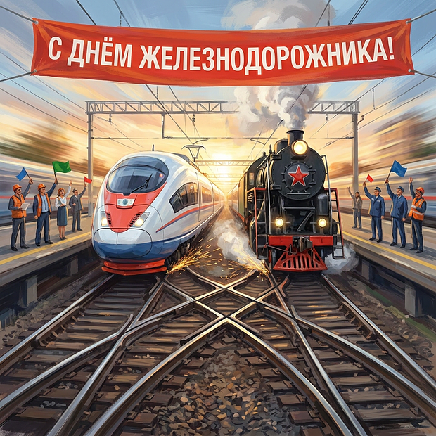 Бесплатная открытка на День железнодорожника