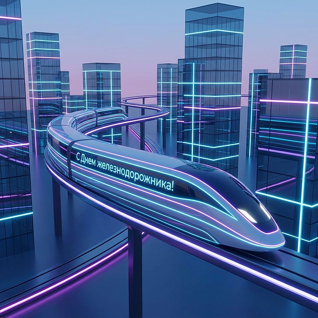 Оригинальная открытка на День железнодорожника
