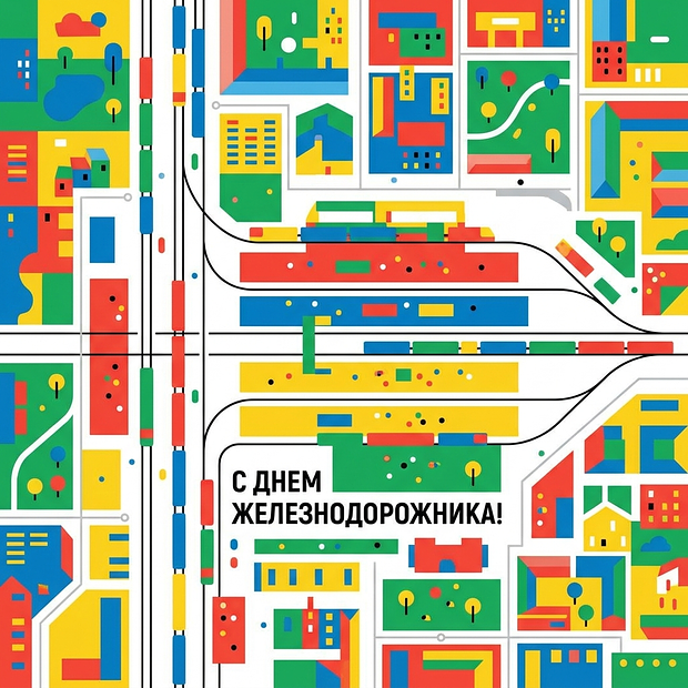 Открытка на День железнодорожника