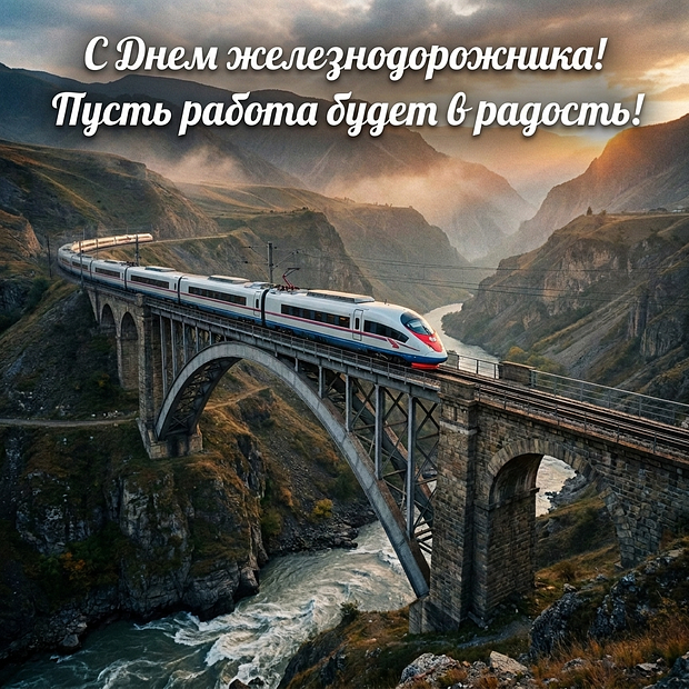 Скачать открытку с Днем железнодорожника