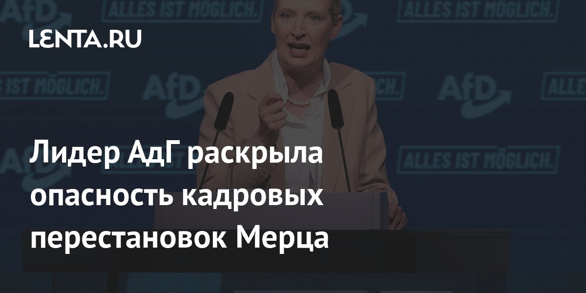 Лидер АдГ раскрыла опасность кадровых перестановок Мерца