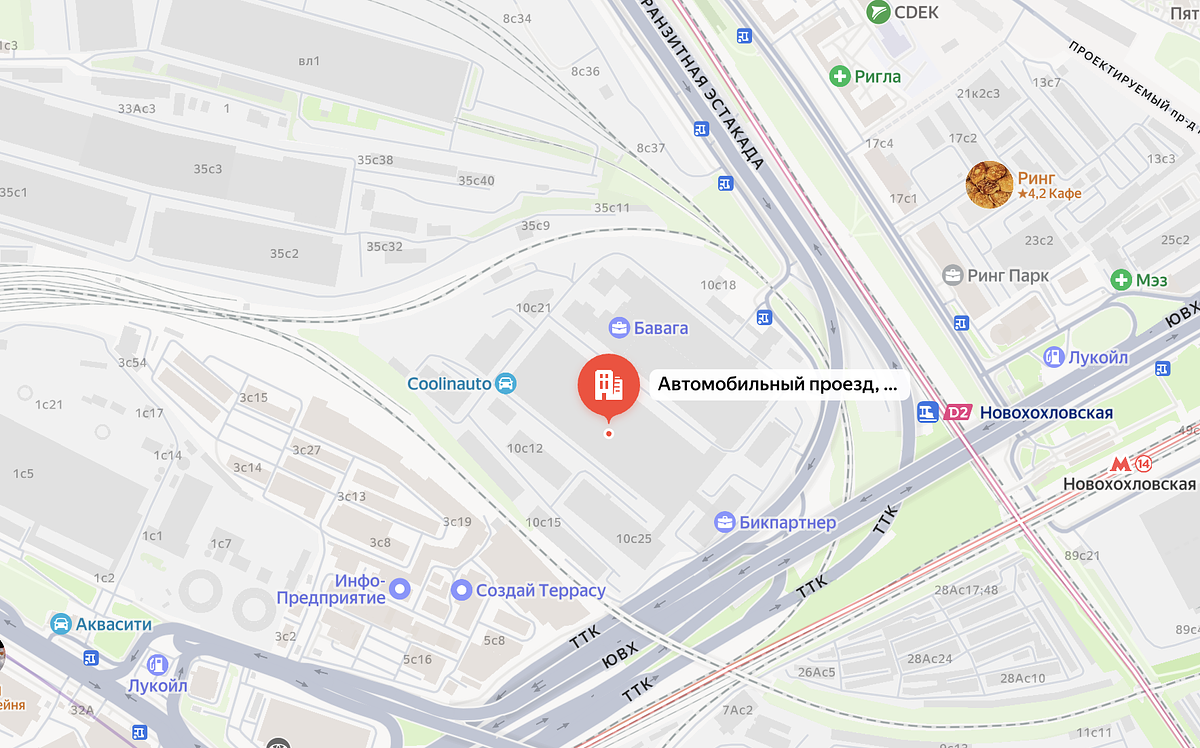 Расположение ангара