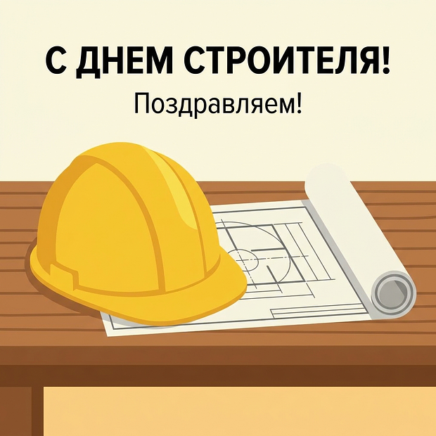 Скачать открытку с Днем строителя
