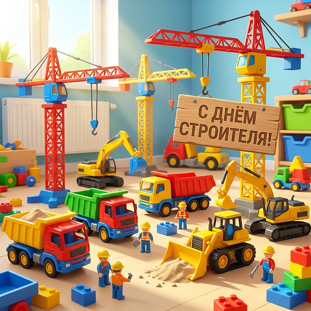 Открытка на День строителя с теплыми словами
