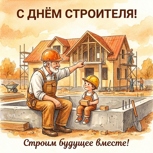Красивая картинка на День строителя
