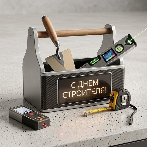 Красивая открытка на День строителя
