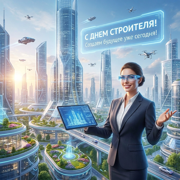 Открытка на День строителя

