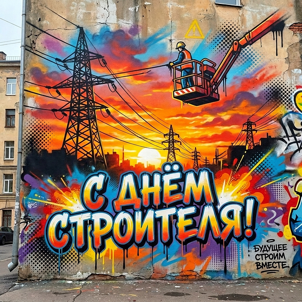 Открытка на День строителя с теплыми словами

