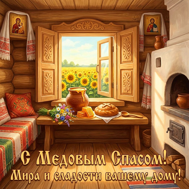 Скачать бесплатно открытку с Медовым Спасом
