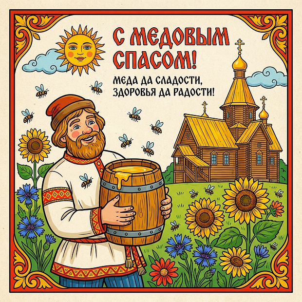 Красивая картинка с Медовым Спасом
